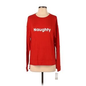 BP. Sweatshirt Size Small Naughty Red Long Sleeve Top Women White Text NWT